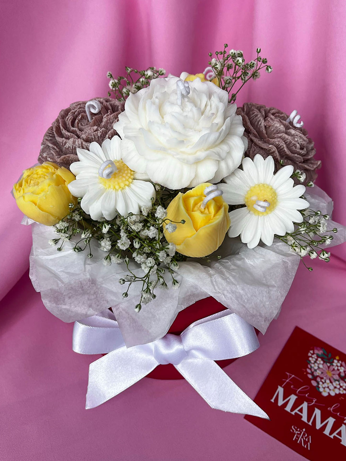 Bouquet flores velas