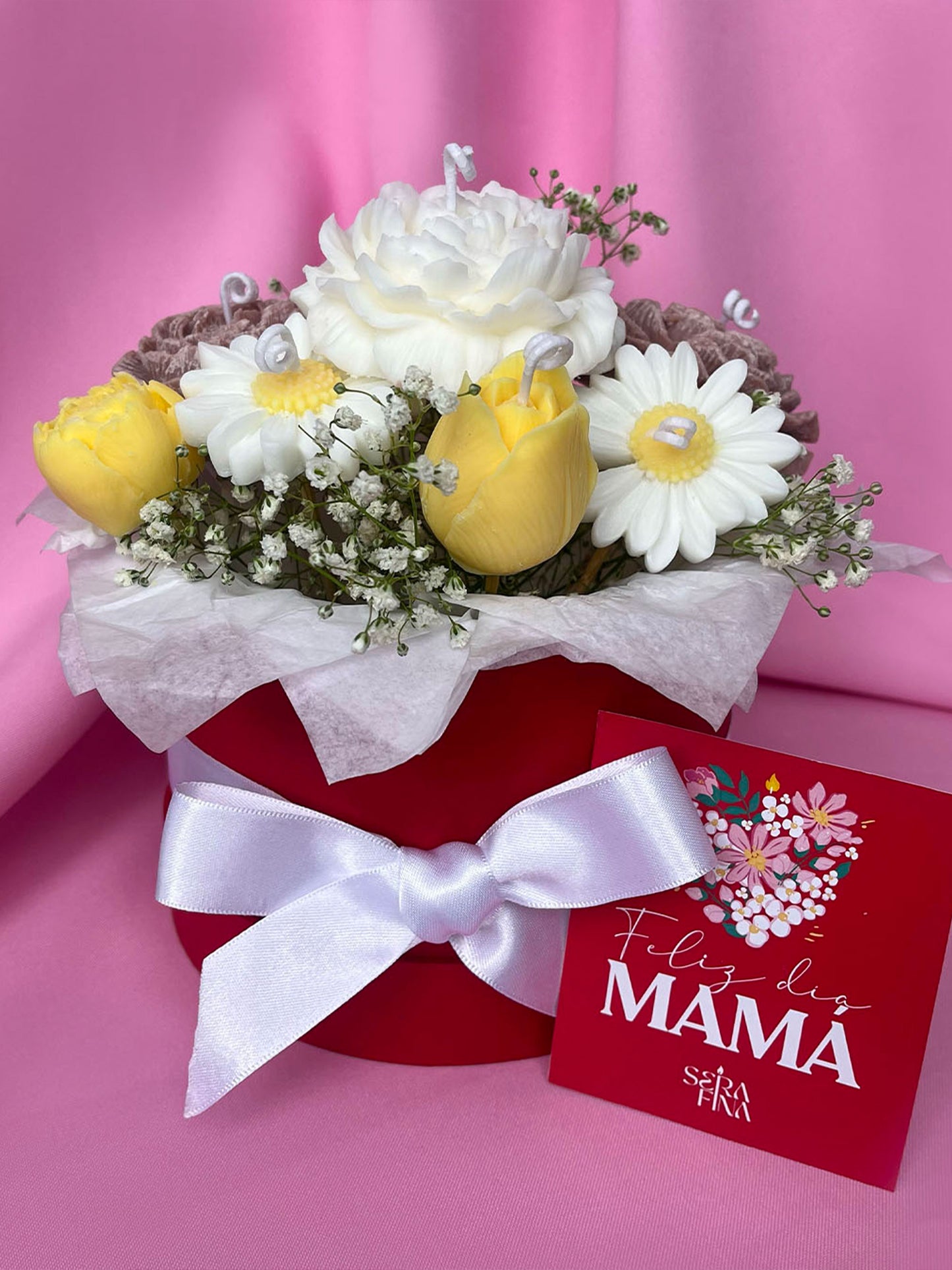 Bouquet flores velas